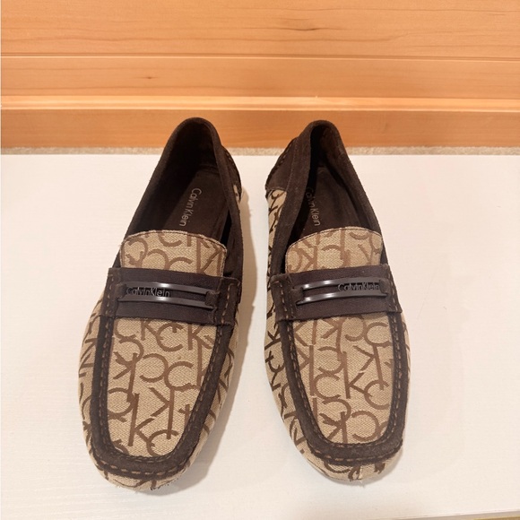 Calvin Klein Brown Monogram Loafers - Picture 2 of 5